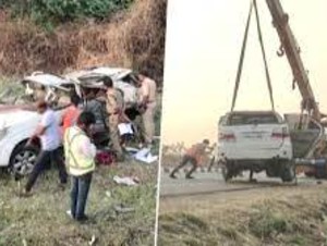 Scene of BJP leader Neeraja Reddy dies in road accident in Telangana